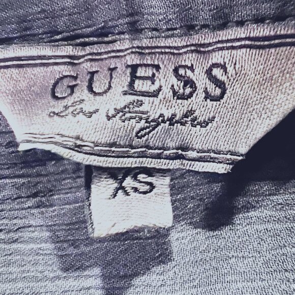 Guess Los Angeles Women's Long Sleeve Sheer Blueish Gray Button Up- Sz. X S - Picture 13 of 15